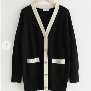 other stories gold button oversized cardigan | Maje Style | size S
